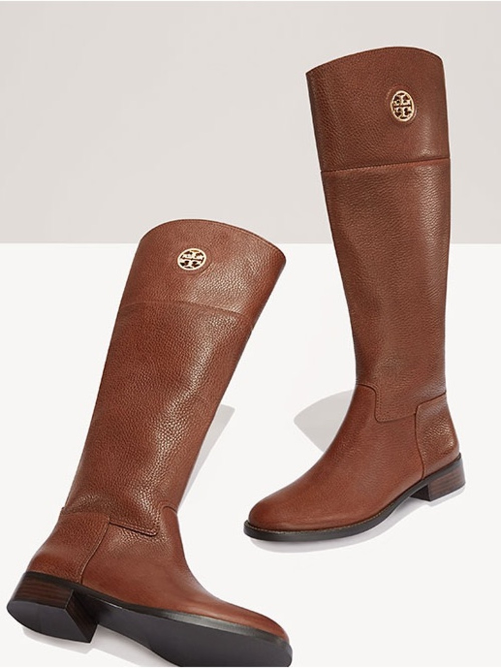 Tory Burch Junction Riding Boots Size 8.5 Almond